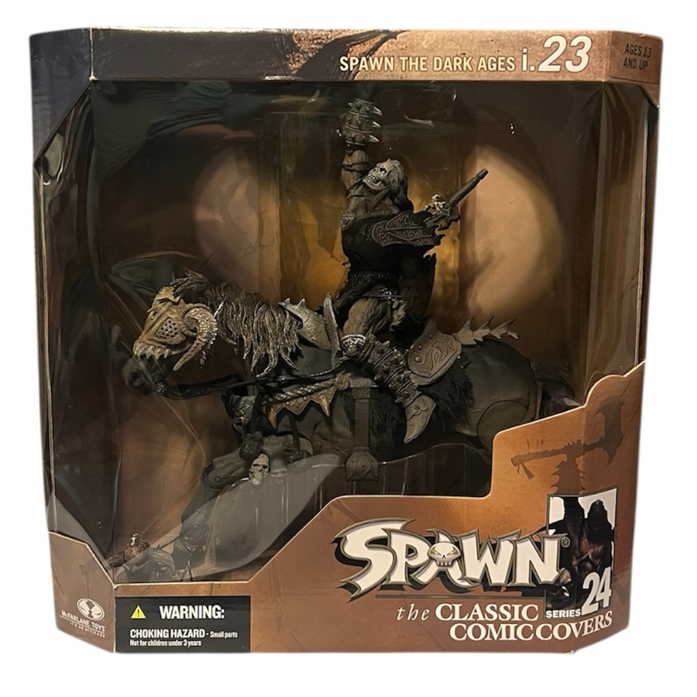 Black Knight on Horseback Battlehorse Ax Spawn 24 Dark Ages i.23 McFarlane Toys